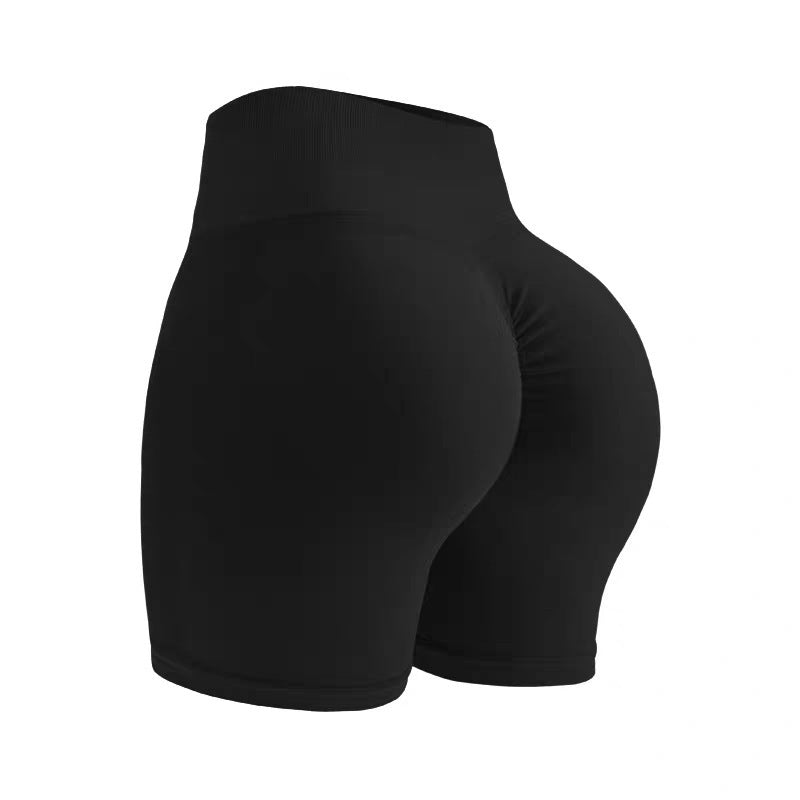 Seamless Knitted High-Waist Fitness Shorts
