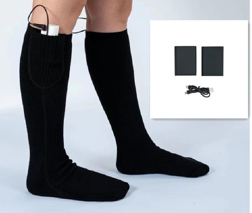 USB Charging Heating Socks Winter Thermal Electric Socks