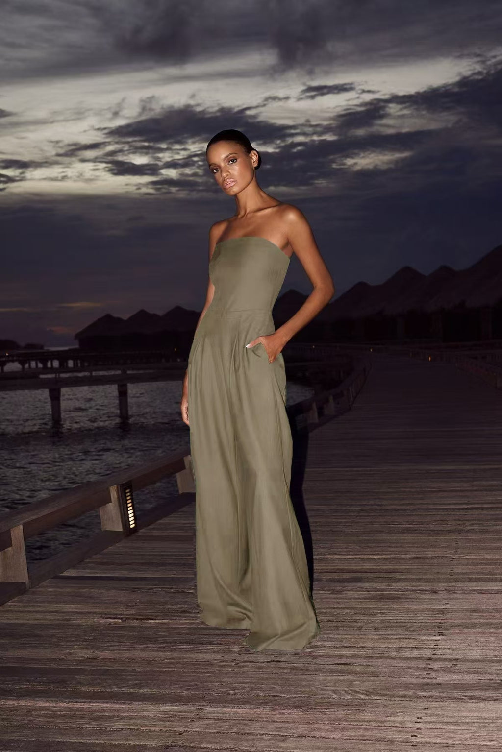 Womens Straight Leg Polyester Trousers