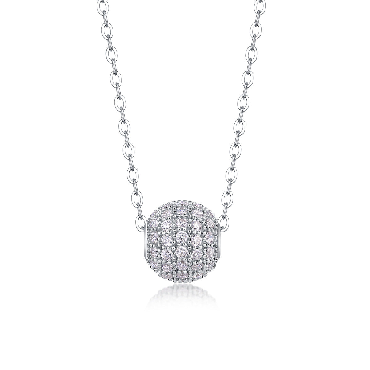 Sterling Silver Moissanite Geometric Pendant Necklace