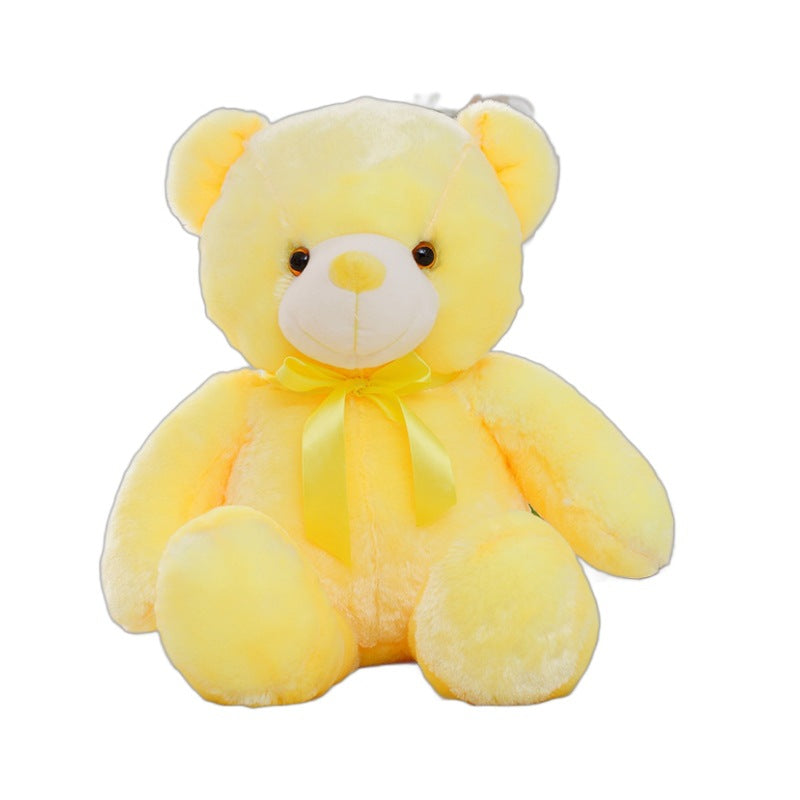 Candy-Colored Luminous Musical Teddy Bear Plush Toy, Soft Huggable Stuffed Animal for Birthday Christmas Gift