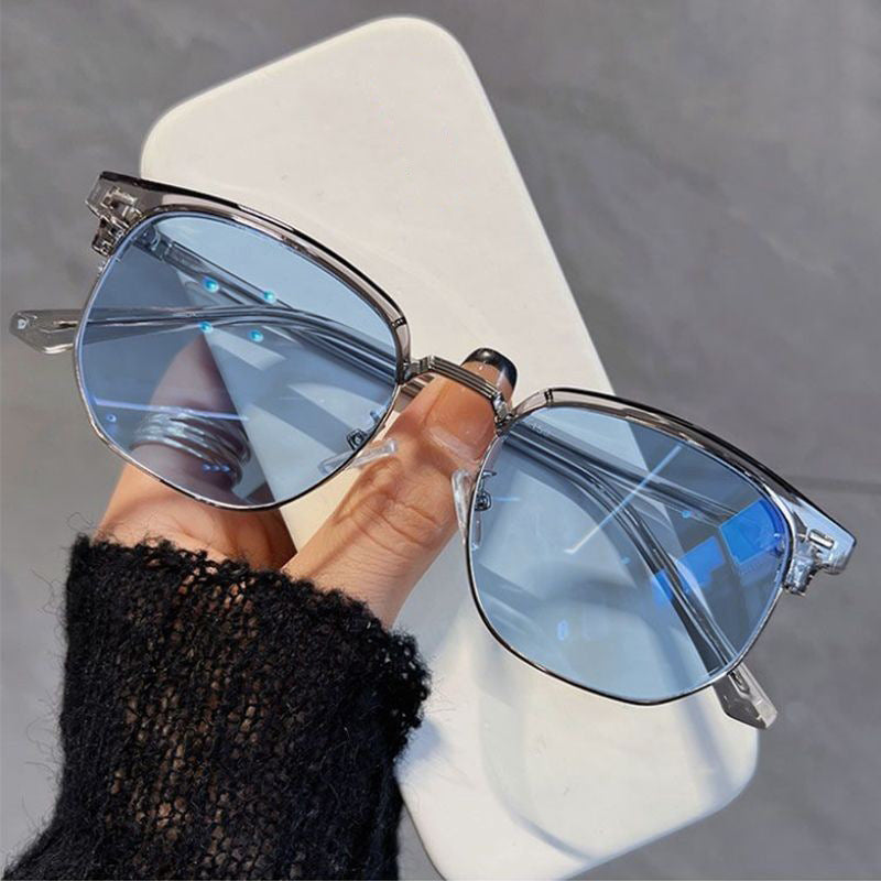 Photochromic Half-Frame Glasses with Anti-Blue Light