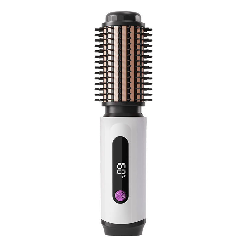 2-in-1 Wireless Rechargeable Ceramic Curling Straightening Comb 2600mAh