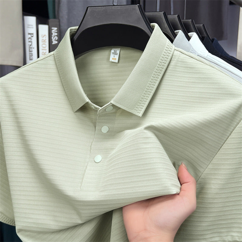 Mens Ice Silk Breathable Polo Shirt