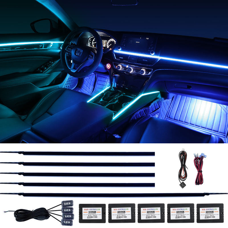 Multicolor USB Car LED Atmosphere Light Strips with App Control