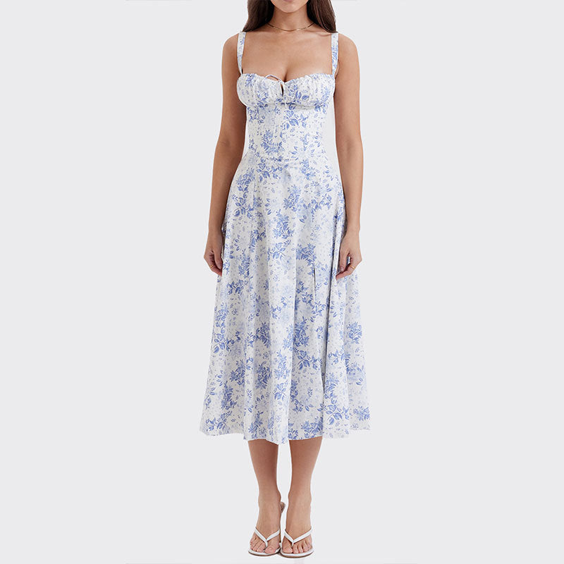 Retro-style dopamine slip dress