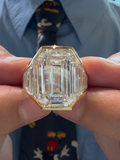 European Style Vintage Emerald Cut Zirconia Ring