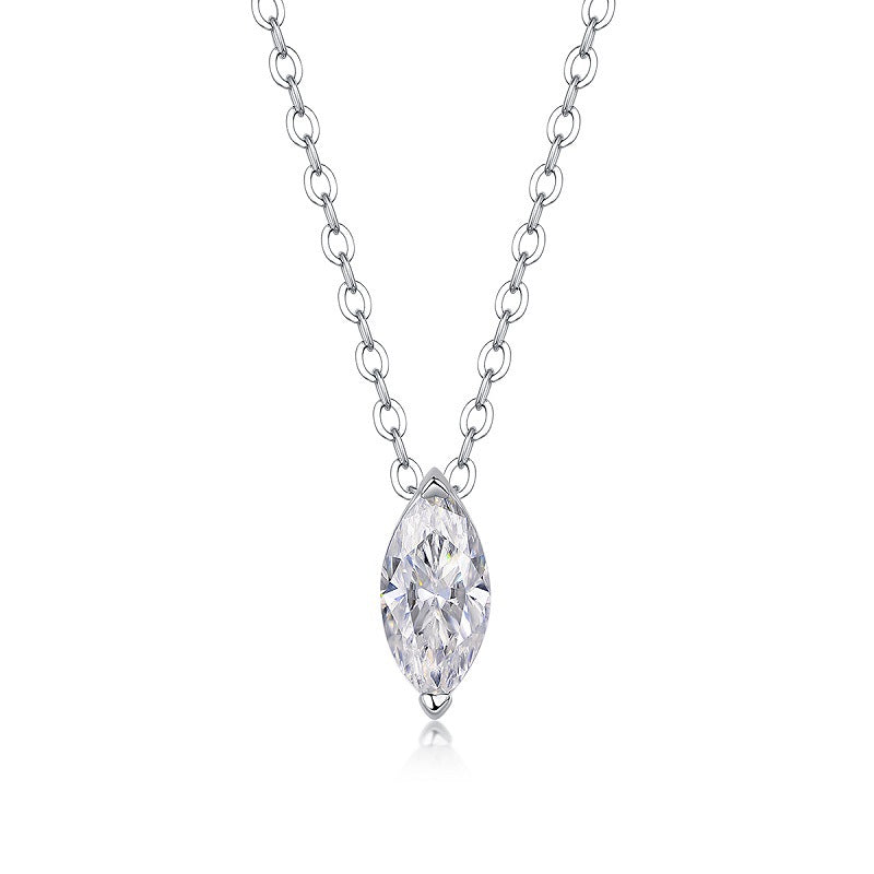 Sterling Silver Moissanite Geometric Pendant Necklace