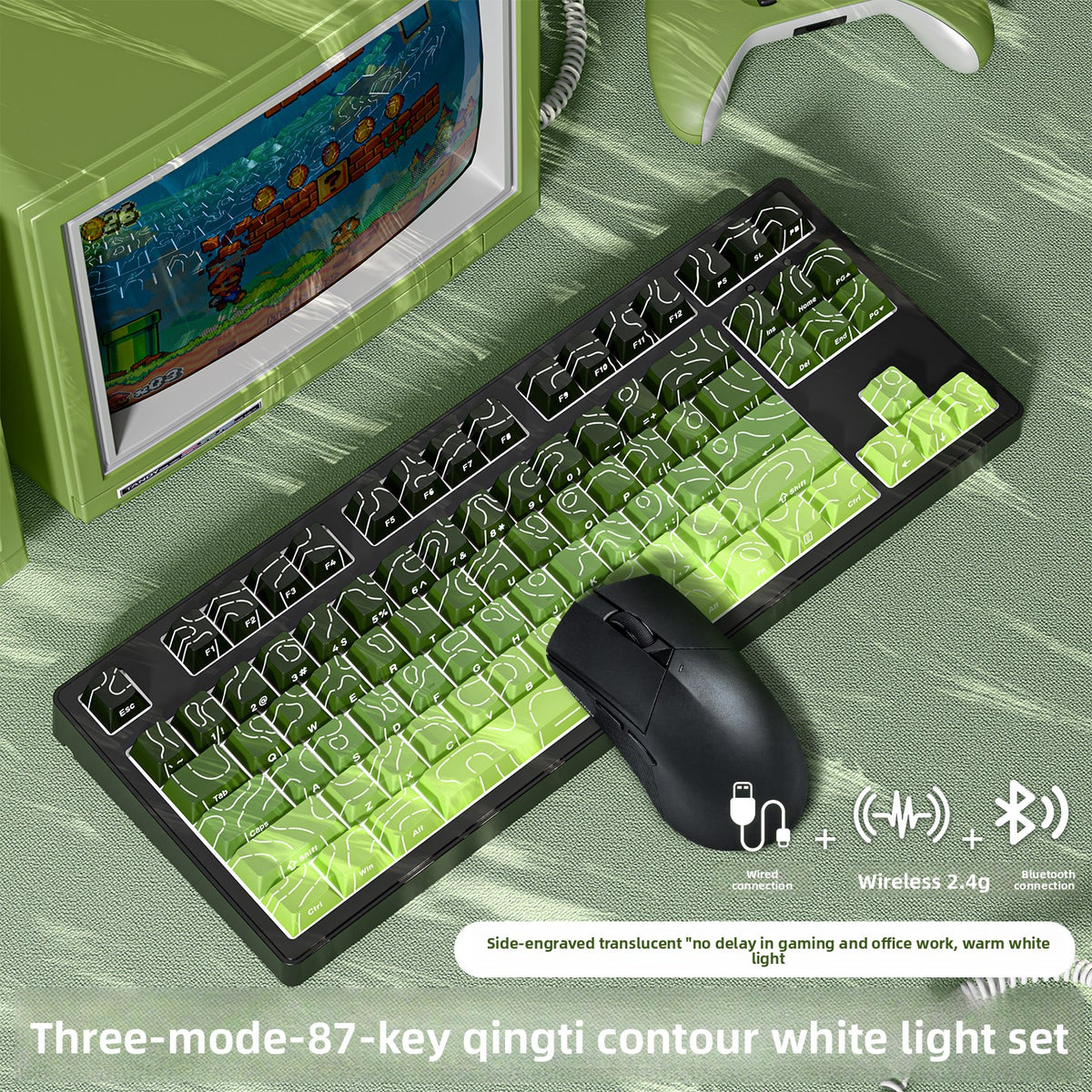 Wireless Mechanical Keyboard with Bluetooth Triple-Mode Connectivity