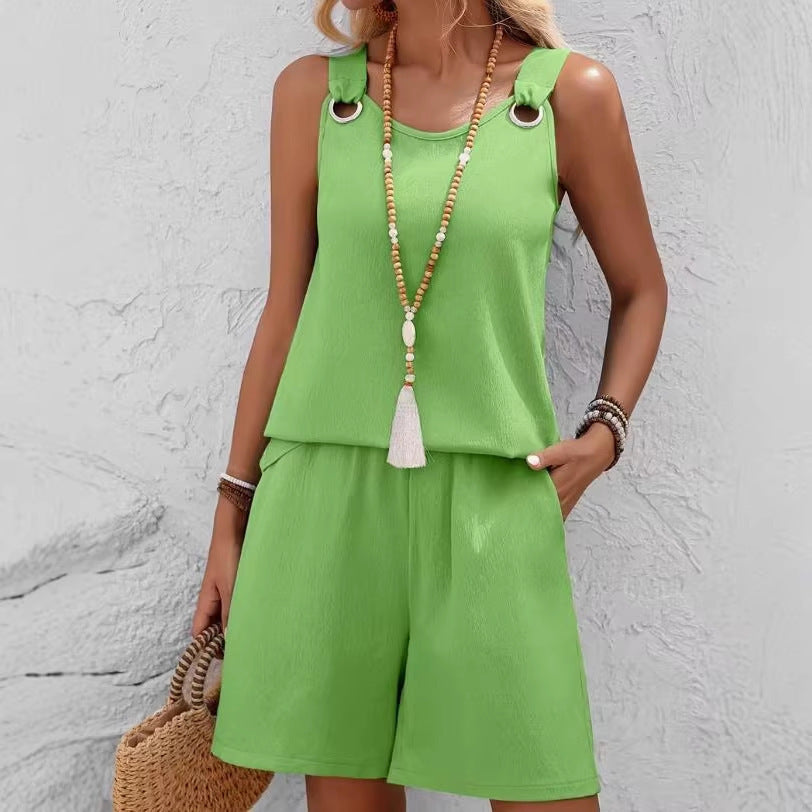 Women's Sleeveless Top and Shorts Set