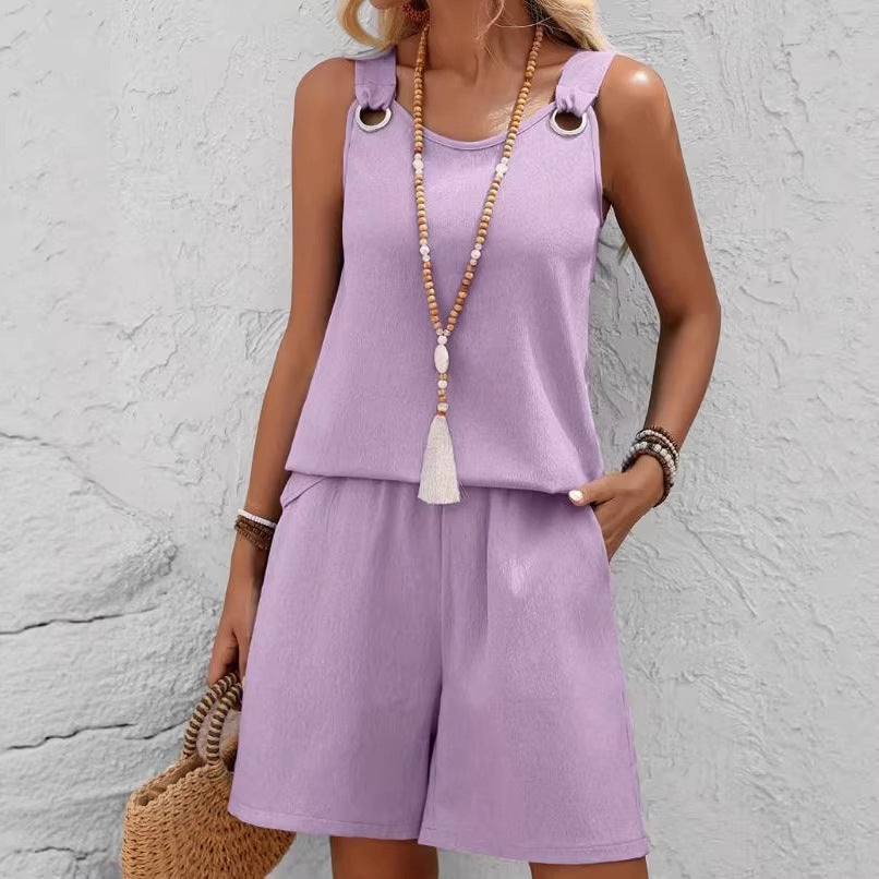 Women's Sleeveless Top and Shorts Set