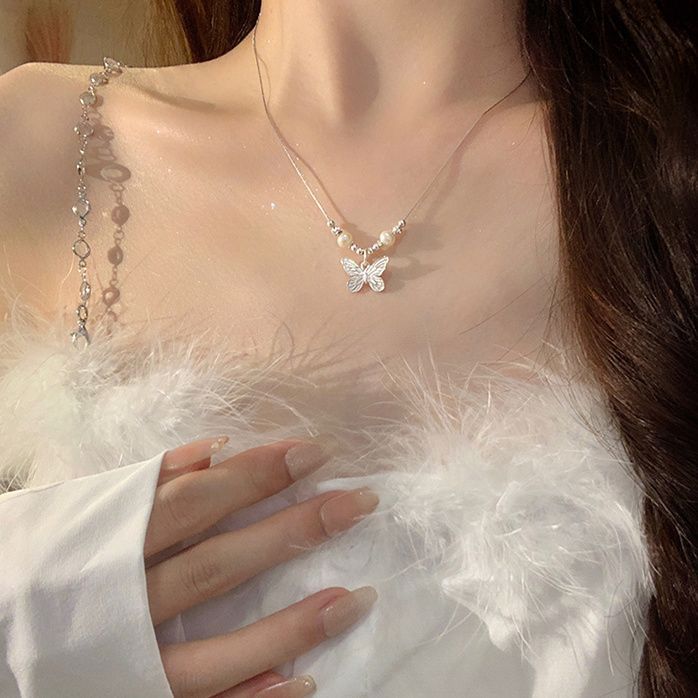 Butterfly Pearl Necklace