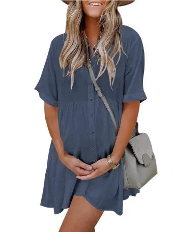 Womens Loose Fit Shirt Dress