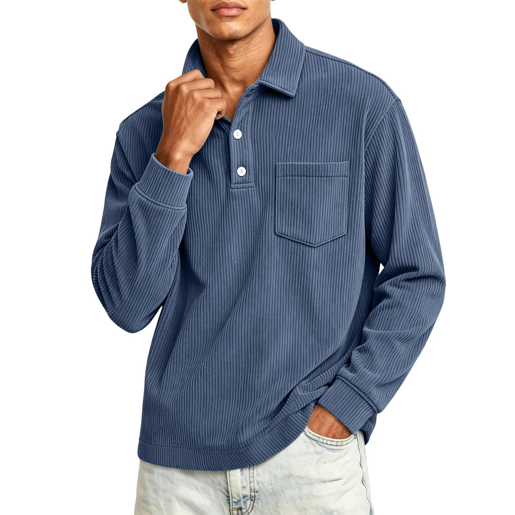 Men's Corduroy Shirt Long Sleeve Button Down Top