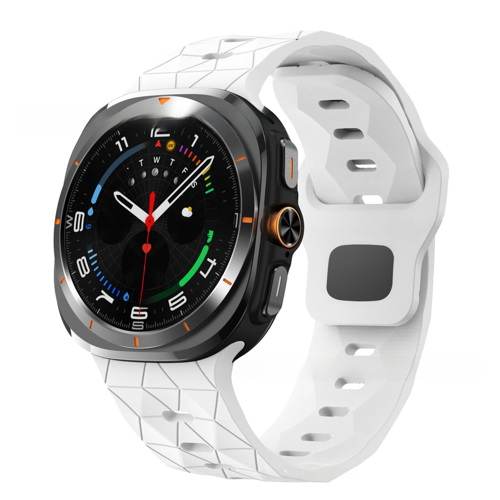Football Pattern Reverse Buckle Silicone Strap for Samsung Watch