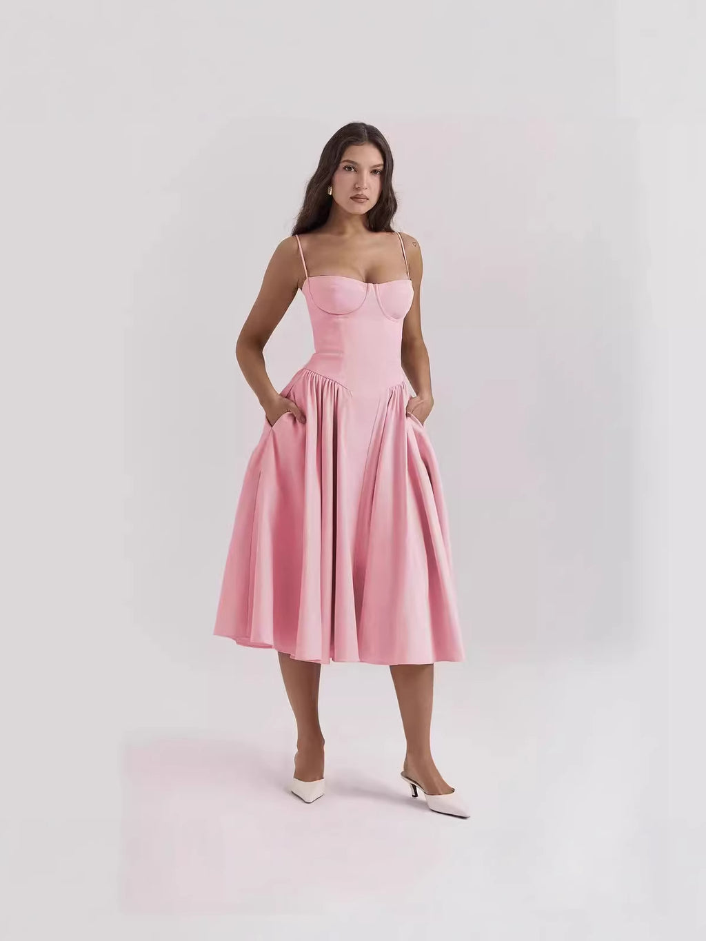French Retro Long Sleeveless Dress