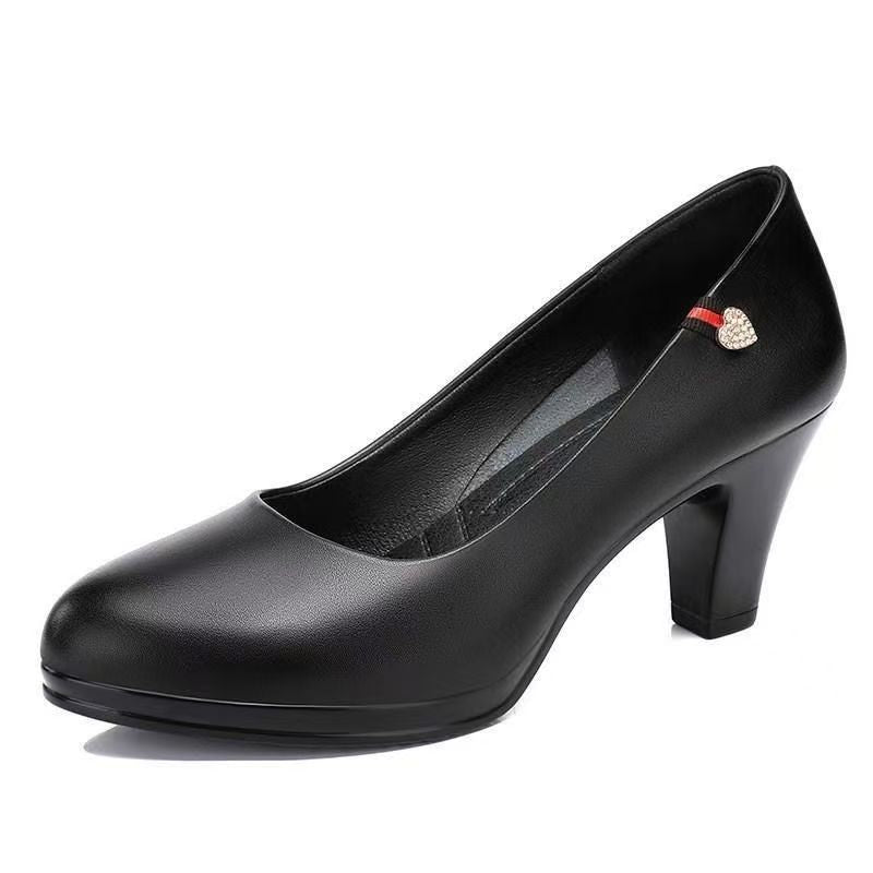 Elegant Pointed Toe Mid-Heel Womens Slip-On Pumps