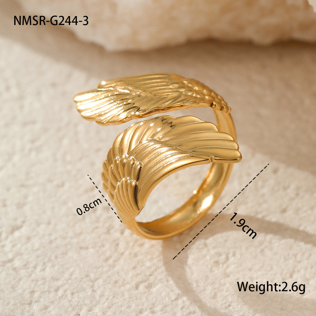 Stainless Steel Gold Plated Geometric Ring