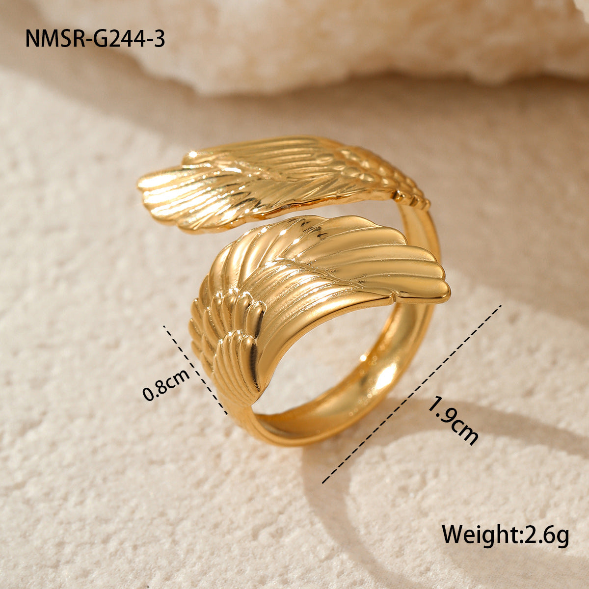 Stainless Steel Gold Plated Geometric Ring