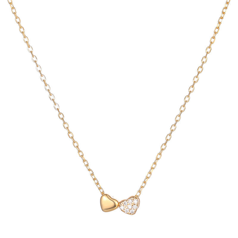 S925 Sterling Silver Double Heart Necklace