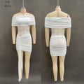 Elastic Pleated Mesh Tube Dress