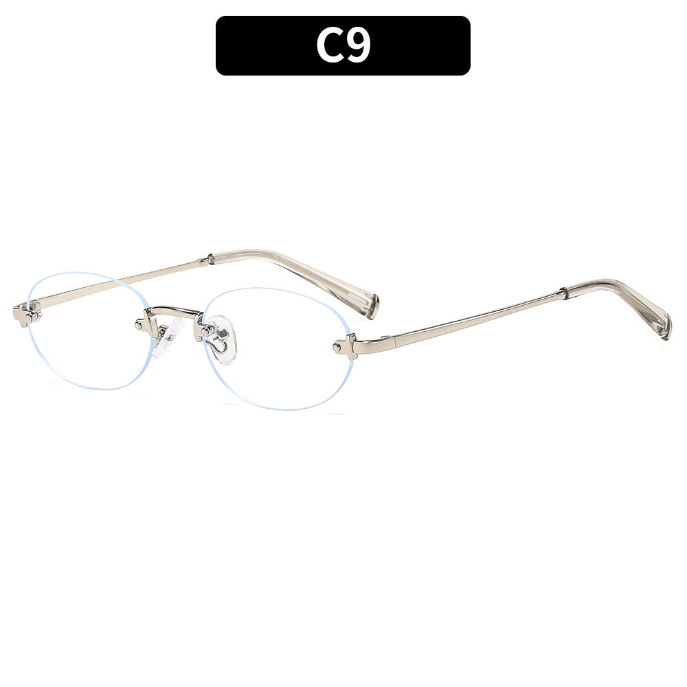 Fashion Oval Frameless Sunglasses UV400 Protection
