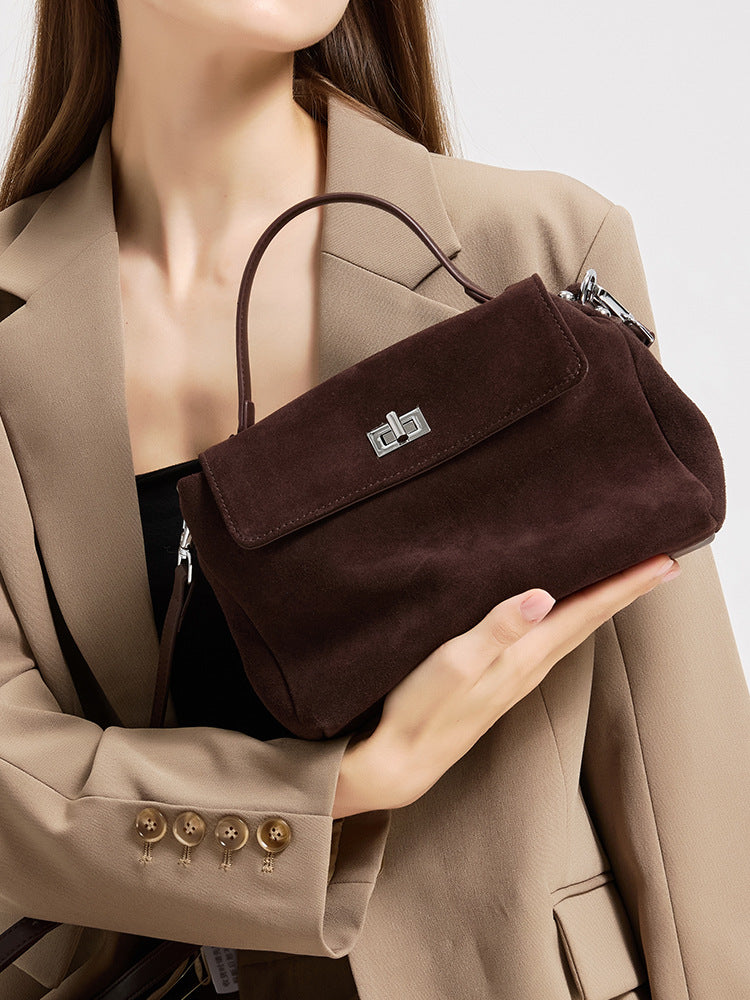 Genuine Leather Suede Crossbody Handbag
