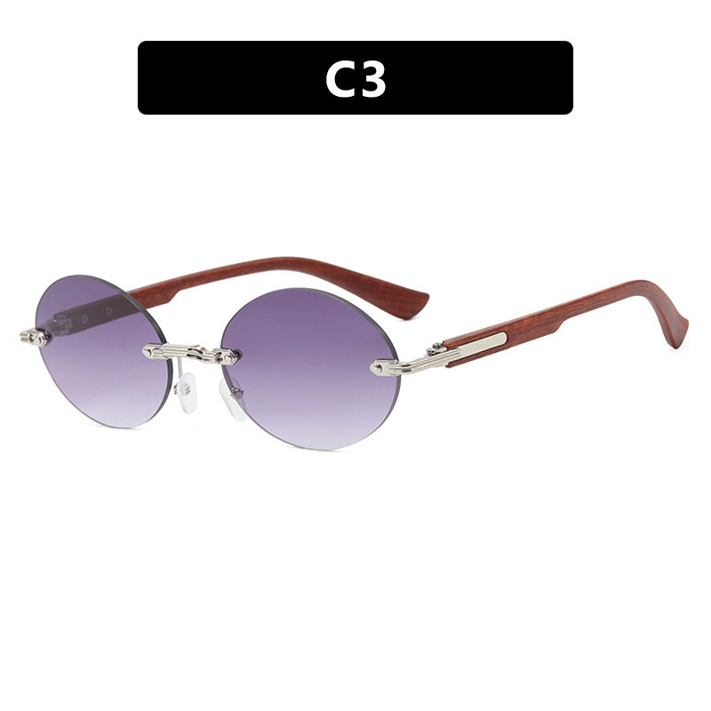 Frameless Oval Sunglasses UV400 Protection