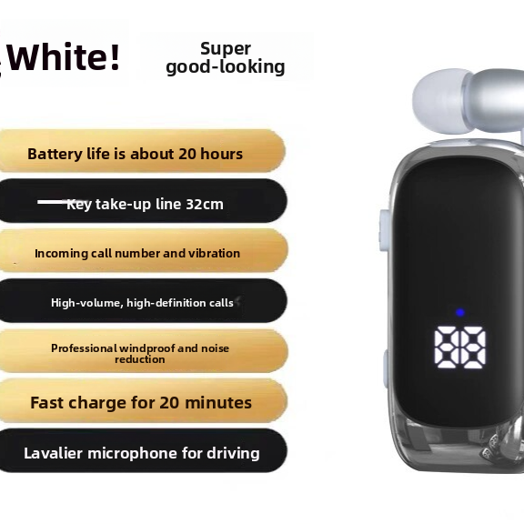 Clip-On Bluetooth Headset with Noise Cancellation