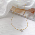 Six-prong diamond pendant necklace