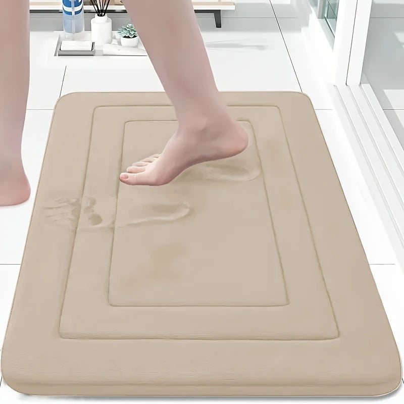 Back Pattern Coral Fleece Bathroom Floor Mat