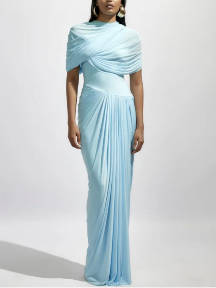 Retro Wrap Bodycon Long Dress