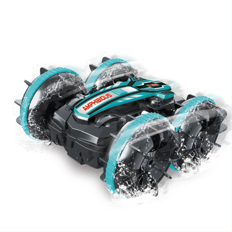 Remote-controlled stunt amphibious vehicle
