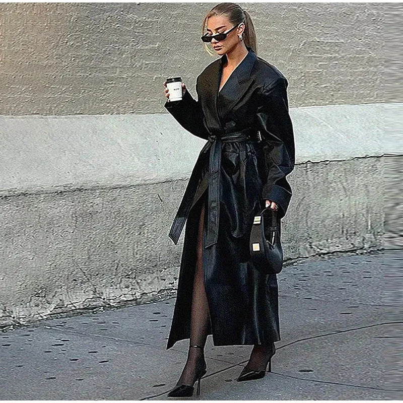 Imitation Leather Coat