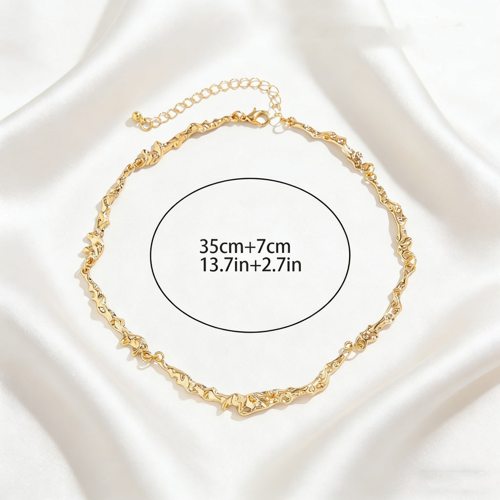Geometric Lock Bone Chain Necklace