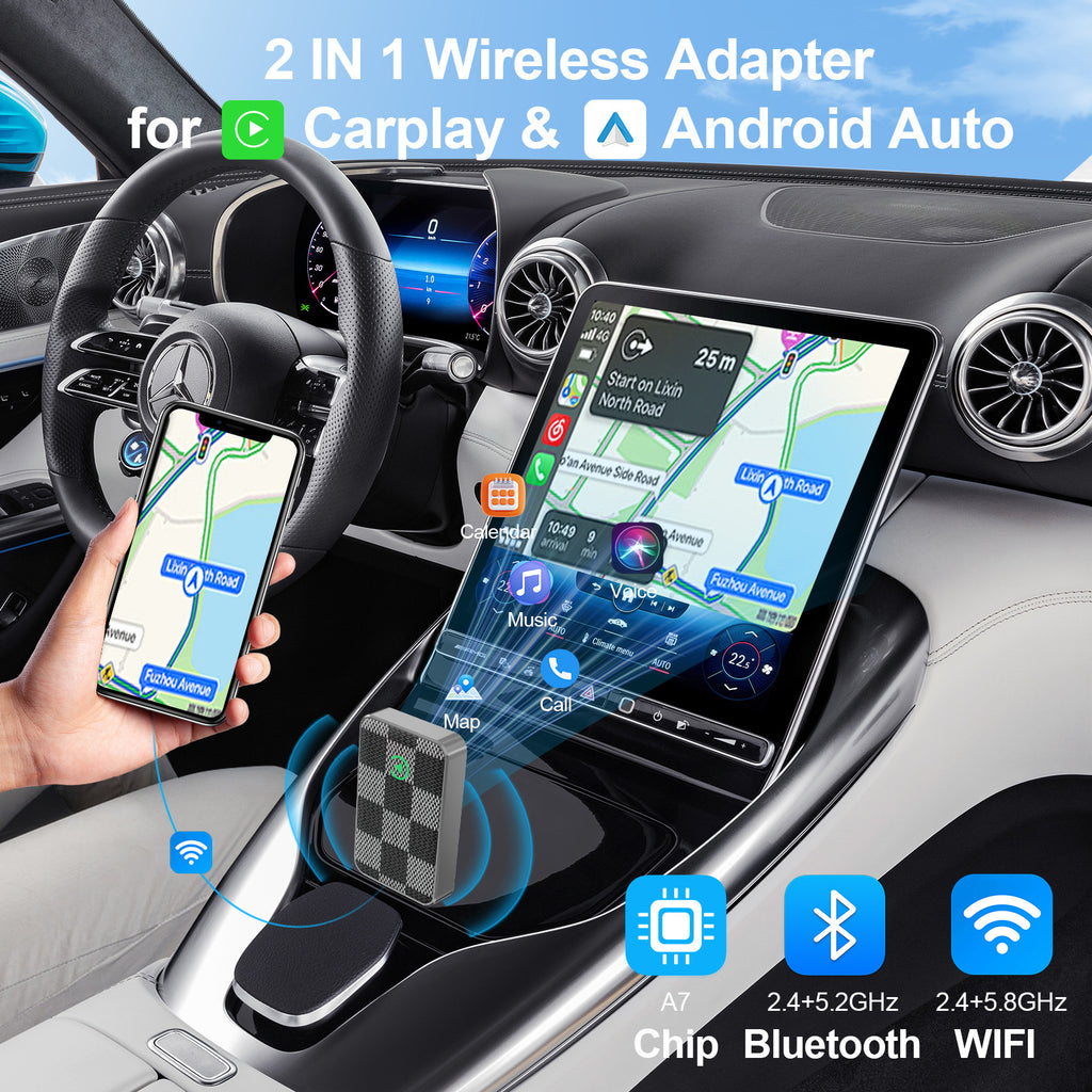 Wireless CarPlay Android Auto Adapter USB Dongle