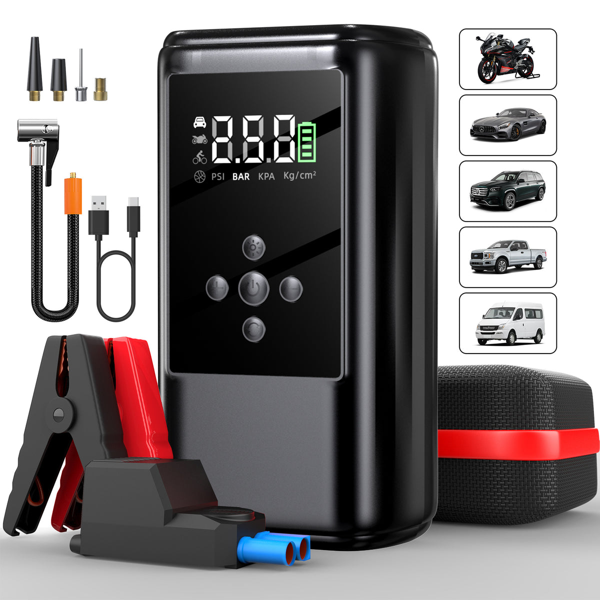 Car emergency start power supply air pump integrated machine battery