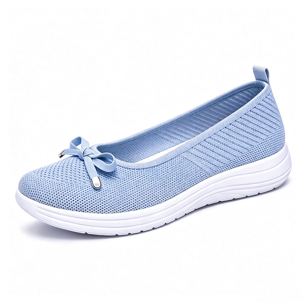 Womens Slip-On Flyknit Shoes Breathable Casual Flats