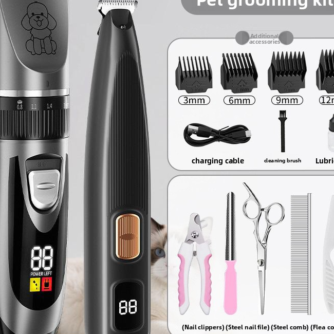 Pet Hair Trimmer and Grooming Kit