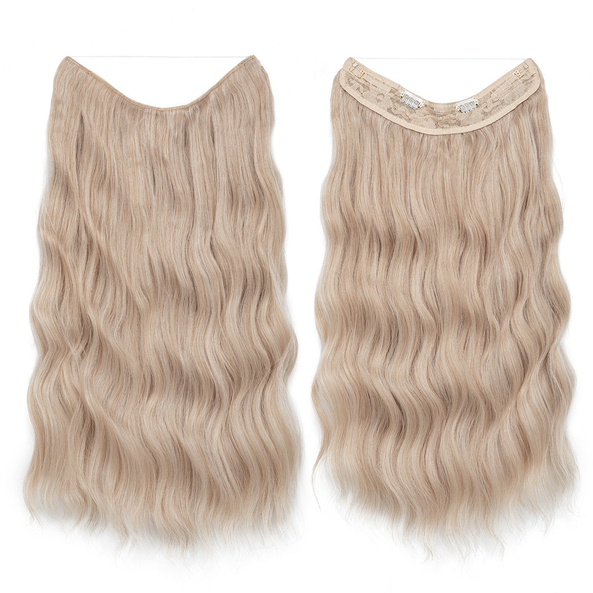 Synthetic Hair Extensions Long Wavy Clip-in