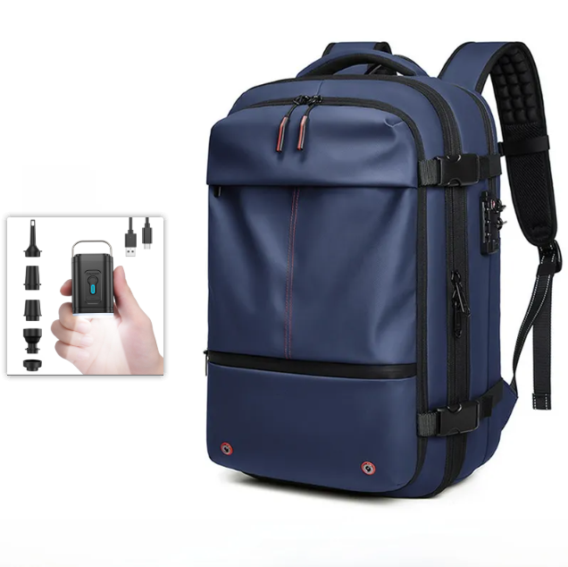 Backpack with air pump