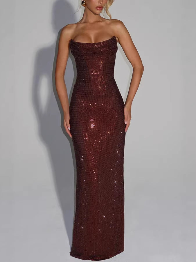Sequin Sleeveless Evening Gown