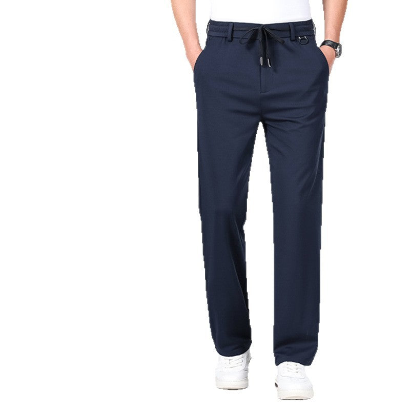 2026 High-End Brand-Name Sports Casual Pants Spring Straight-Leg Long Pants Silk Stretch Non-Iron Middle-Aged Men's Pants