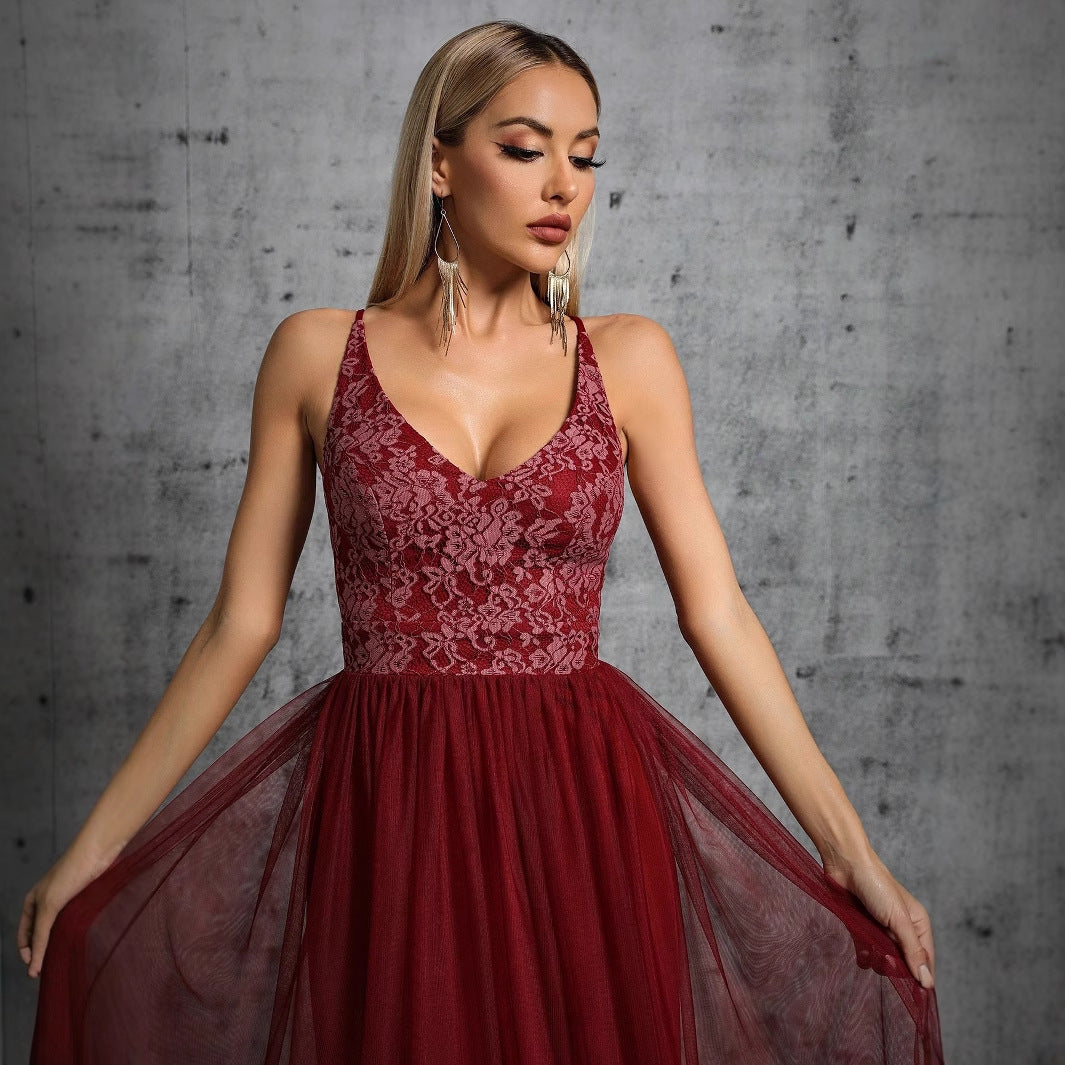 Elegant Sleeveless V-Neck Evening Gown