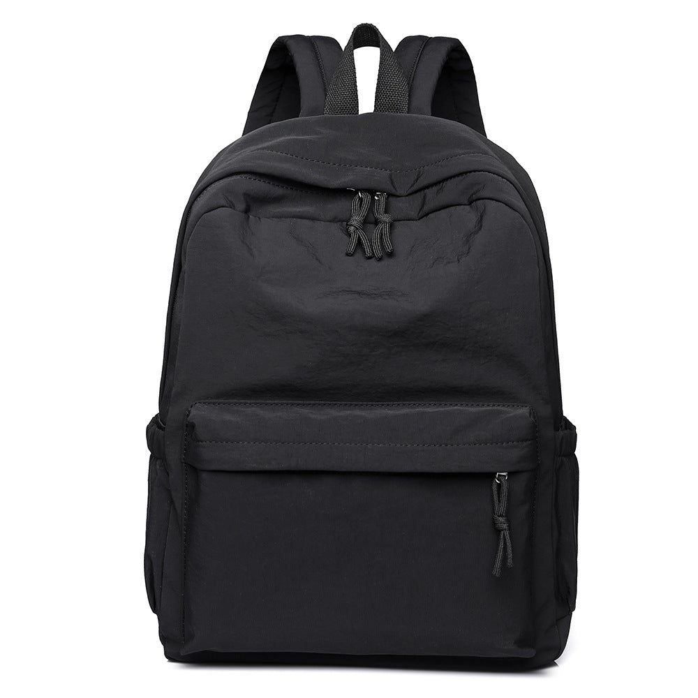 Simple Solid Color Nylon Backpack