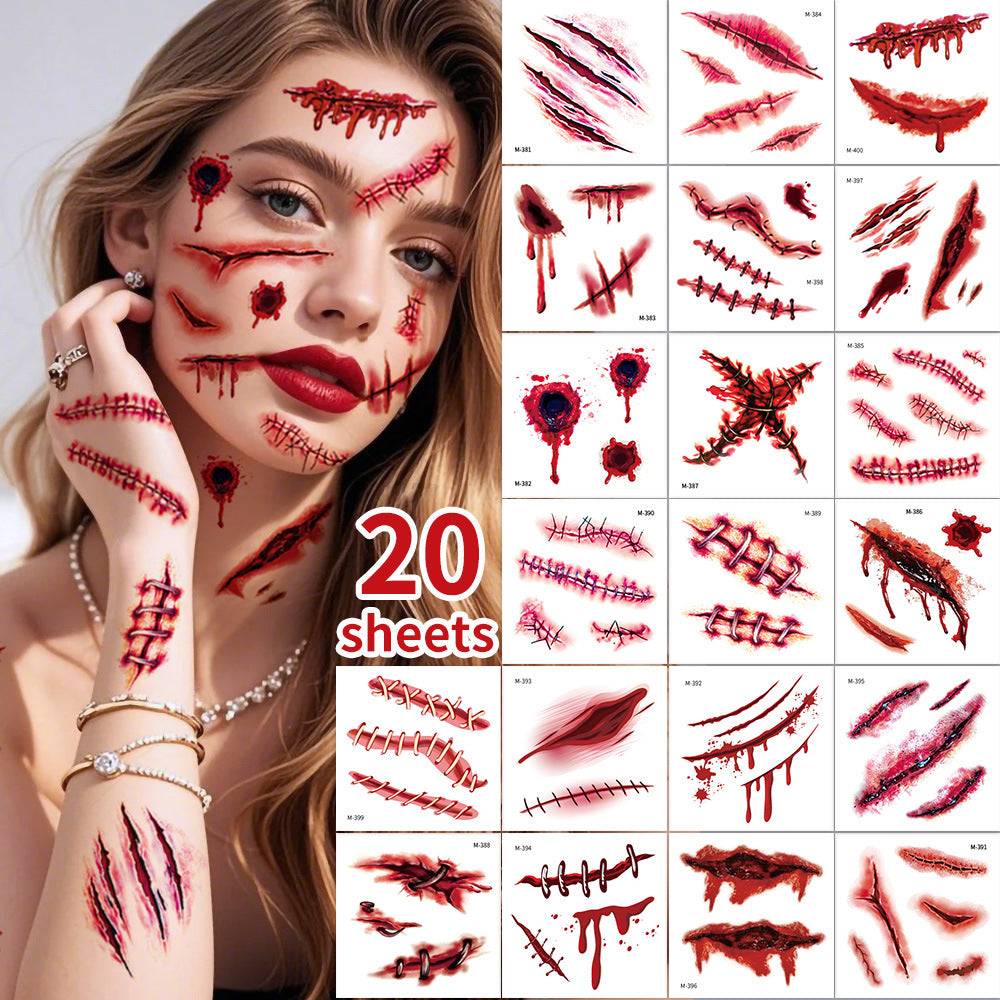 Halloween Scar Face Stickers Horror Makeup Set