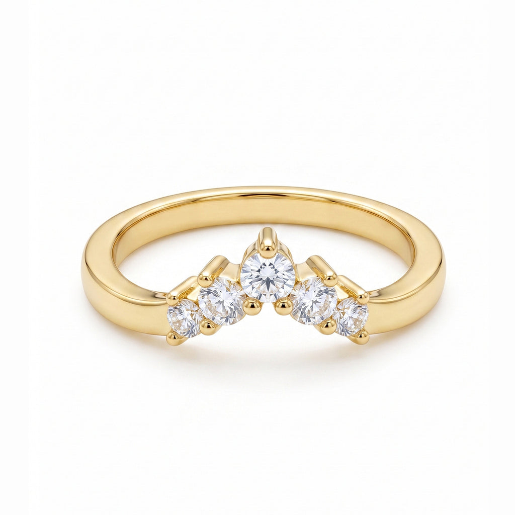 Women's heart-shaped zirconium ring