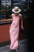 French Retro Spaghetti Strap Silk Dress