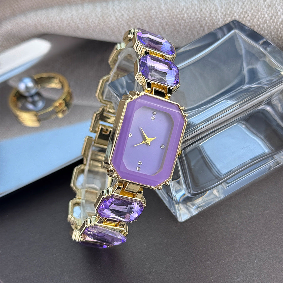 Gemstone Square Ladies Quartz Watch