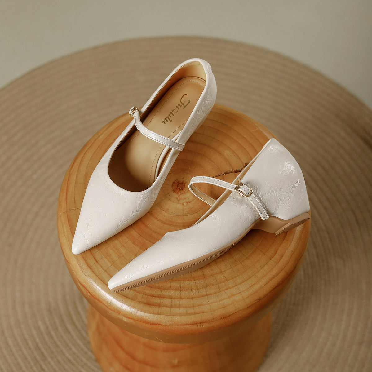 Elegant Pointed Toe Wedge Slip On Shoes